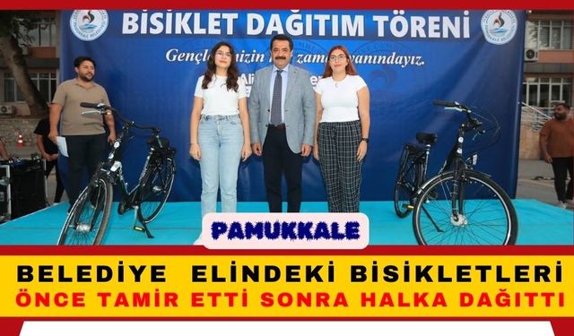 Denizlide belediye tarafından halka bisiklet dağıtımı yapıldı