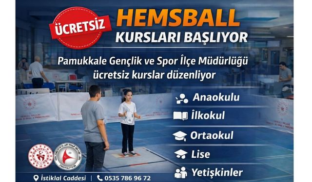 Pamukkale’de Ücretsiz Hemsball Kursu Başlıyor: Geleceğin Şampiyonları Denizli'de Yetişecek