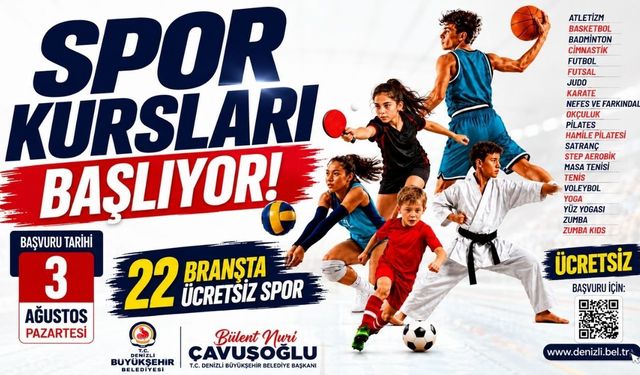 Denizli'de Spor Kursları İçin Geri Sayım Başladı