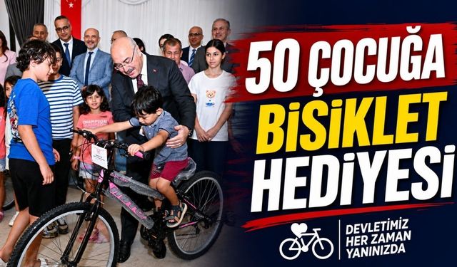 Denizli'de Ebeveyn Kaybı Yaşayan 50 Çocuğa Bisiklet Hediyesi