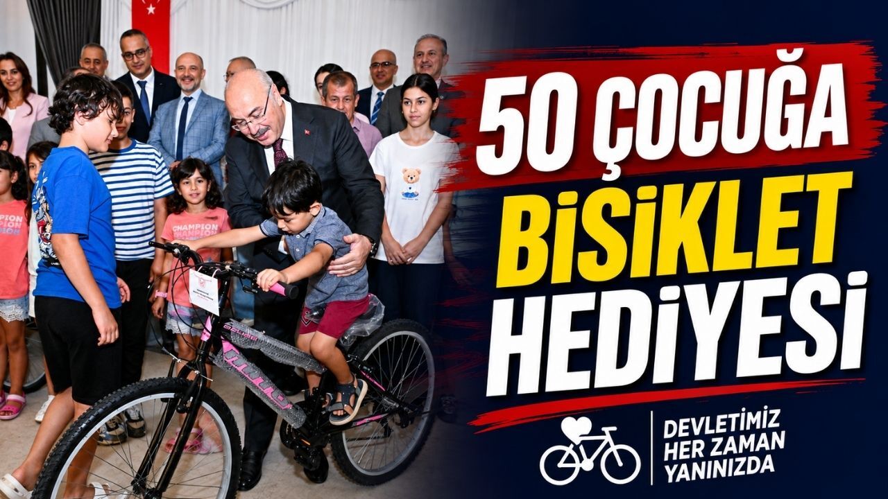 Denizli'de Ebeveyn Kaybı Yaşayan 50 Çocuğa Bisiklet Hediyesi